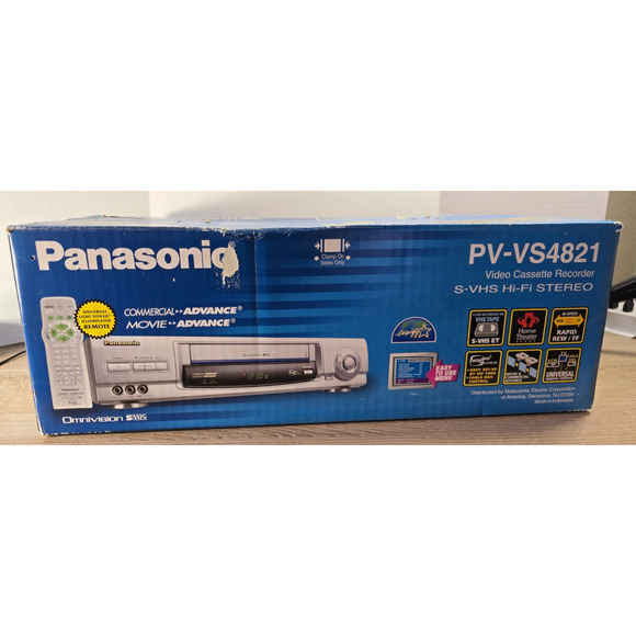 Panasonic Blue Line PV-VS4821 VCR S-VHS Hi-Fi Omnivision 4 H - Picture 1 of 4